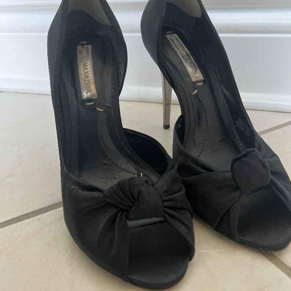 BCBG Black High Heel Peep-Toe Shoes